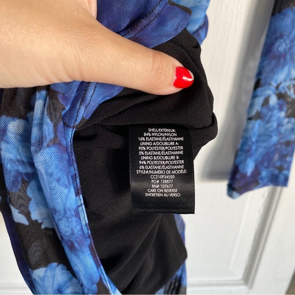 Alice + Olivia Blue Floral Long Sleeve Dress wear it long or short - Picture 7 of 10